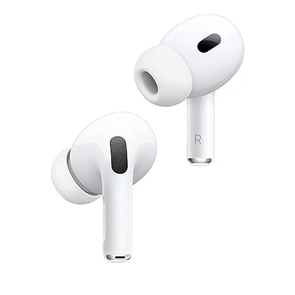 Apple AirPods Pro 2 Wireless Earbuds, Active Noise Cancellation, Hearing Aid Feature, Bluetooth Headphones, Transparency, Personalized Spatial Audio, High-Fidelity Sound, H2 Chip, USB-C Charging