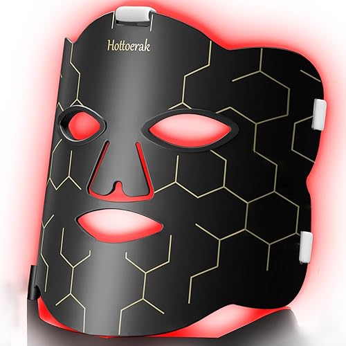 Hottoerak LED light Mask, 3-in-1 Chip LED Lamp Mask Suitable for Home or Travel Use - Black Gold Color
