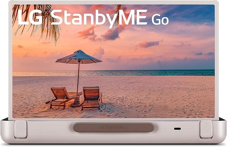 LG 27-Inch StanbyME Go Portable Smart 1080P Touch Screen, Outdoors, Traveling, Calming Beige - TV Only - Outdoors