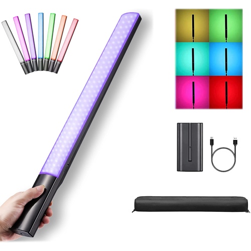 Luci Fotografiche LED Colorate Luce LED Video 2500–8500K Luce Fotografica LED Portatile Dimmerabili CRI97+ RGB Fotografia con Batteria per Registrazione Video Vlogs YouTube Fotocamera