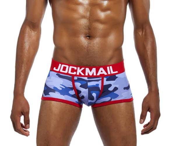 JOCKMAIL - Calzoncillos tipo calzones para hombre, estampado clásico, camuflaje, ropa interior para hombre - XL - Rojo -