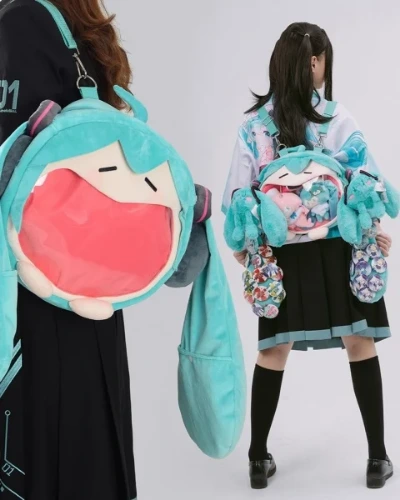 [$45.68]Hatsune Miku Super Happy Laughing Mouth Ita Bag Large Version