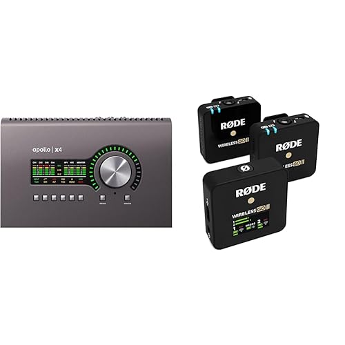 Universal Audio Apollo x4 Heritage Edition & RØDE Wireless Go II Dual Channel Wireless System with Built-in Microphones - X4 - Apollo+ Microphone System,Dual Channel