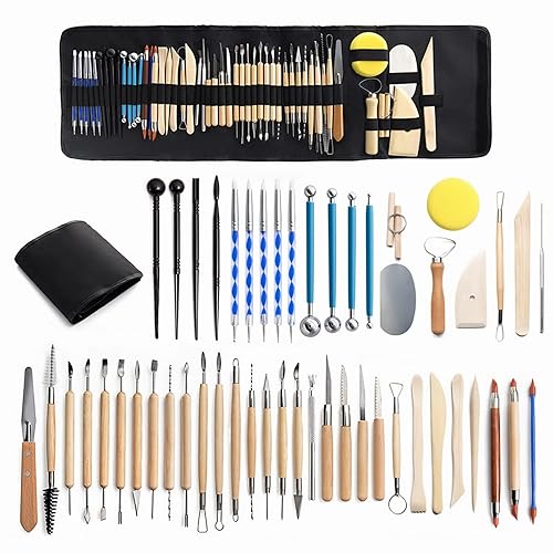 Clay Tools 52PCS Pottery Tools Clay Sculpting Tools Polymer Clay Tools Kit Ceramic Tools for DIY Handcraft Modeling Clay Carving Tools Set - 52PCS