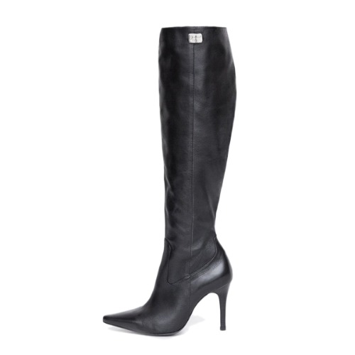 Kniehoher Stiefel mit High Heels (Modell 301) Leder schwarz | 40 / Standard