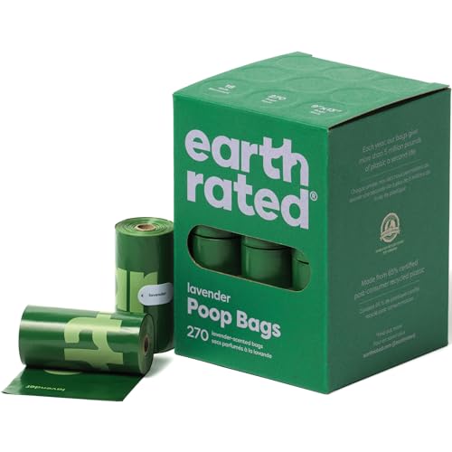 Earth Rated Dog Poop Bags, Guaranteed Leak Proof and Extra Thick Waste Bag Refill Rolls For Dogs, Lavender Scented, 270 Count - 270 Count (Pack of 1) - Lavender-Scented