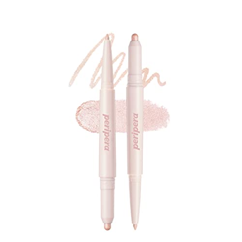 PERIPERA SUGAR TWINKLE DUO EYE STICK (01 DEWY NUDE) - Shimmer, Highlighter, Convenient Eye Stick I Valentines Gifts - 01 DEWY NUDE