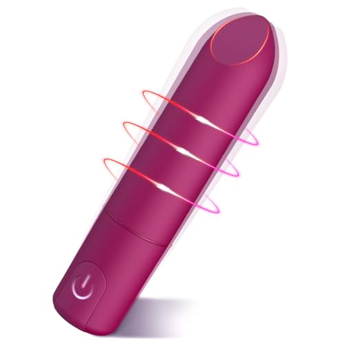 Bullet Vibrator with Angled Tip for Precision Clitoral Stimulation, Discreet Rechargeable Lipstick Vibe with 10 Vibration Modes Waterproof Nipple G-spot Stimulator Sex Toys for Women (Purple) - Purple