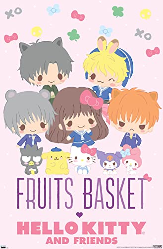 Trends International Fruits Basket x Hello Kitty and Friends - Group Wall Poster - 22.37" x 34.00" - Unframed Version