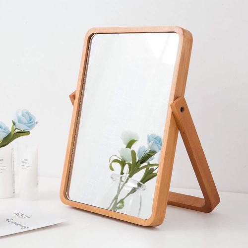ZOROSY Wood Table Vanity Makeup Mirrors - Rectangle Wall-Mounted Mirrors for Living Room ,Bedroom,Mother's Day Thanksgiving Day