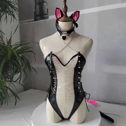 Anime Tokyo Mew Mew Momomiya Ichigo Bodysuit Uniform Cat Outfit Costume Cosplay Transparent Leather Splicing Role Play Outfits