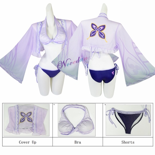 Anime Genshin Impact Cosplay Swimsuit Baal Raiden Shogun Cosplay Costume Sexy Women Bikini Swimwear Summertime Outfit Dress Set - AliExpress 