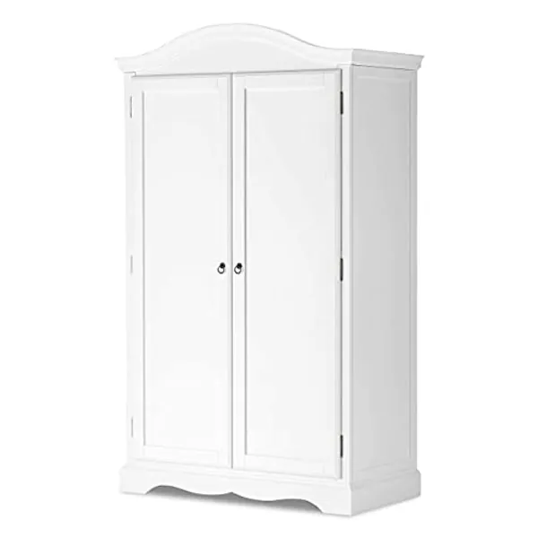 Romance White Double Wardrobe, French full hanging wardrobe (true white)