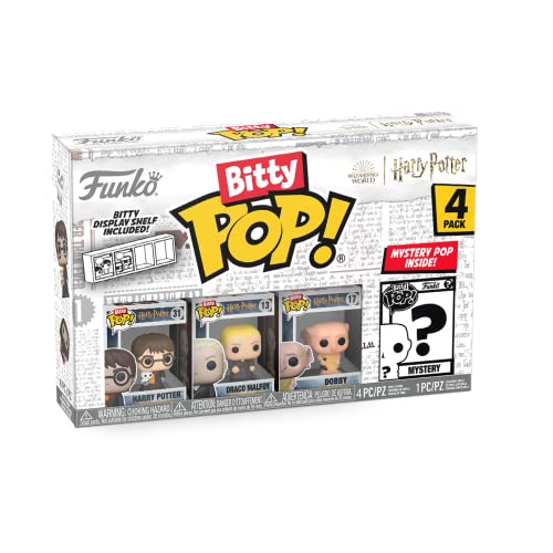 Funko Bitty Pop! Harry Potter - Harry Potter™, Draco Malfoy™, Dobby™ Y una Minifigura Misteriosa Sorpresa - 0.9 Inch (2.2 Cm) Coleccionable- Repisa Apilable Incluida - Idea de Regalo - Juguetes coleccionables