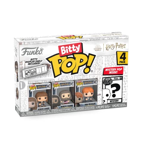 Funko Bitty Pop! Harry Potter - Hermione Granger™, Rubeus Hagrid™, Ron Weasley™ Y una Minifigura Misteriosa Sorpresa - 0.9 Inch (2.2 Cm) Coleccionable- Repisa Apilable Incluida - Movies Fans