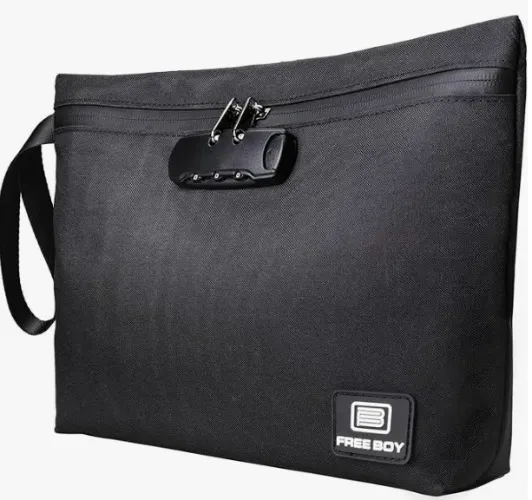 Free Boy Smell Proof Bags 11.8"x8.6"Durable Odor Proof Stash Bag with Combination Lock,Smell Odor Case Container - Black-2