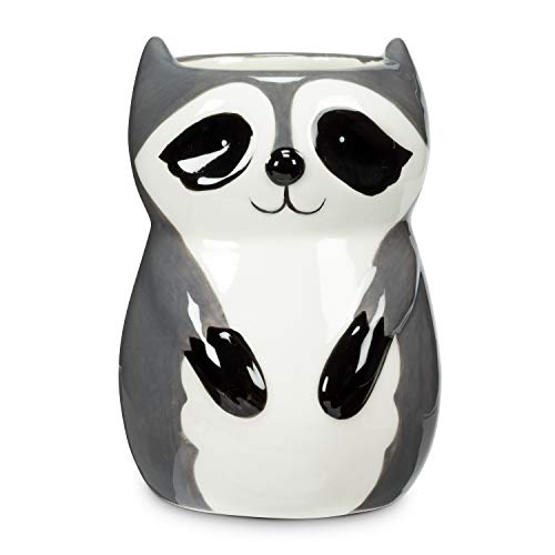 Abbott Collection 27-MINIKIN-473 Sitting Raccoon Planter/Vase-4" H, 4 inches H, Grey