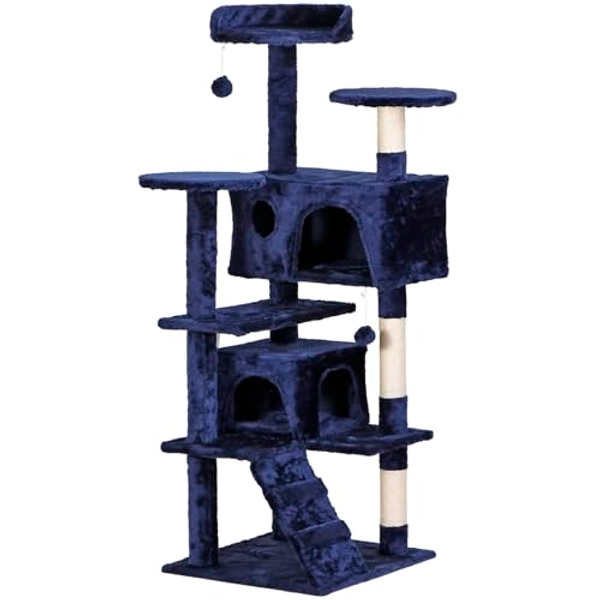 Nova Microdermabrasion 54in Cat Tree Tower for Indoor Cats Multi-Level Cat Condo Cat Bed Furniture with Scratching Post Kittens Activity Center