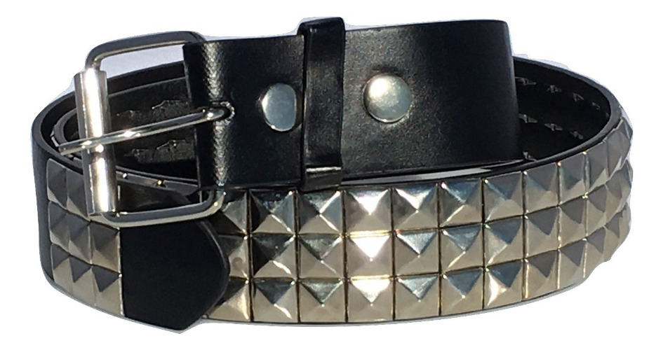 Dangerous Threads Black Studded Belt- 1 1/2" - Nickel Pyramid Studs - Punk, Goth - Medium
