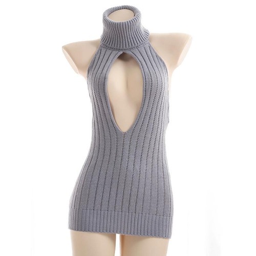 Hollow Out Front Backless Virgin Killer Cosplay Sweater