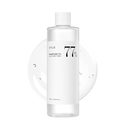 Anua Heartleaf 77 Soothing Toner I pH 5.5 Skin Trouble Care, Calming Skin, Refreshing, Purifying (500ml / 16.9 fl.oz.) - Unscented - 16.9 Fl Oz (Pack of 1)
