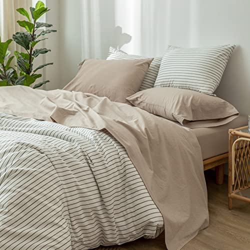 MooMee Bedding Sheet Set 100% Washed Cotton Linen