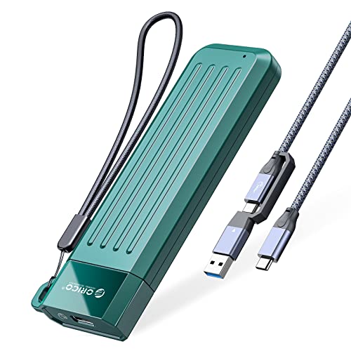 ORICO M.2 SSD NVMe Enclosure USB-C Adapter 10Gbps USB3.2 Gen2 for PCIe NVMe M-Key/M+B Key SSD (2230/2242/2260/2280), Tool-Free M2 External Case Reader with UASP,Trim, SSD Max 4TB- MM2G2-Green - 10Gbps-Green