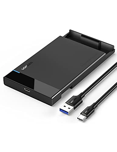 UGREEN 2.5" Hard Drive Enclosure USB C 3.1 Gen 2 to SATA III 6Gbps for SSD HDD 9.5 7mm External Hard Drive Disk Case with UASP Compatible with WD Seagate Toshiba Samsung Hitachi PS4 Xbox Router