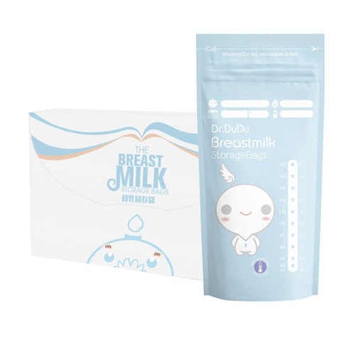Dr.DuDu Breast Milk Storage Bags, 200ml, 120 pack (BPA-free, secure double-zipper, pre-sterilised)