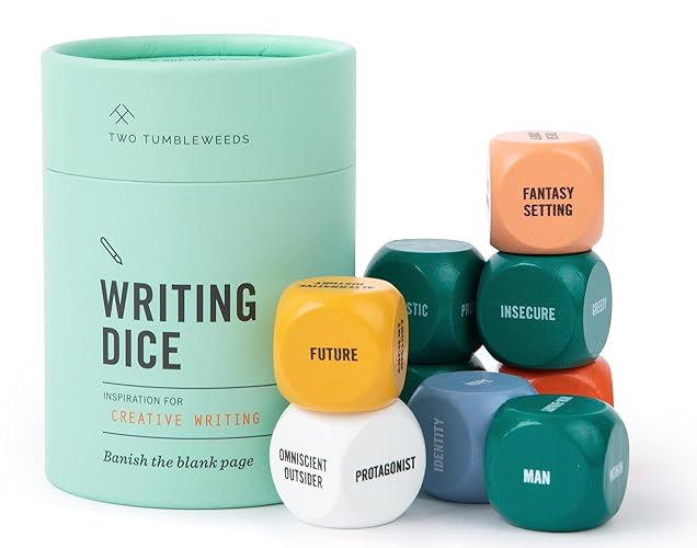 Two Tumbleweeds Writing Dice - Creative Writing Game for Adults, Writers & Teachers - Set of 9 Dice for Story Inspiration - Gifts for Writers - 1+ Players - Writing Dice