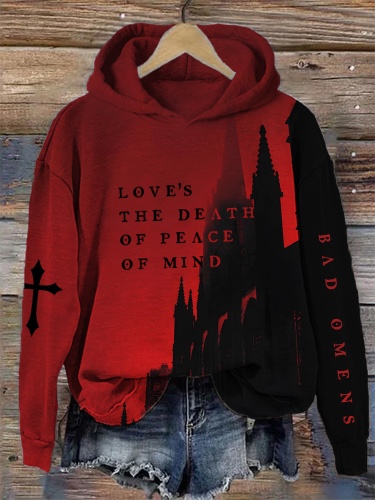 Rock Band Lyrics Gothic Contrast Color Hoodie