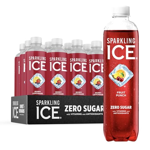 Sparkling Ice, Fruit Punch Sparkling Water, Zero Sugar Flavored Water, with Vitamins and Antioxidants, Low Calorie Beverage, 17 fl oz Bottles (Pack of 12) - Fruit Punch