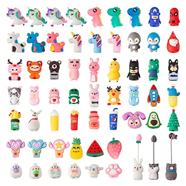 LOFIR 60 Pieces Pencil Toppers Animal Pencil Toppers Pen Toppers Clip on Pencil Classroom Prizes for Office Kids Back to School Student Supplies Party Favors(60)