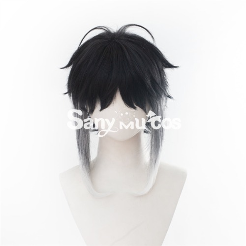 【In Stock】Anime Bungo Stray Dogs Cosplay Ryunosuke Akutagawa Black and Gray Gradient Short Cosplay Wig