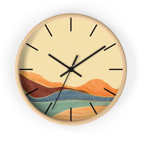 Toscana Landscape Wall clock - 10 in / Wooden / Black