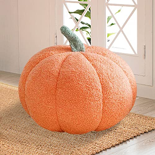 Halloween Pumpkin Pillow Decor 20cm(8Inch), Super Fluffy Pillows Cute Throw Pillow, Aesthetic Pillows Cushion for Adults Kids Bedding Floor Home Decor (Orange) - Orange