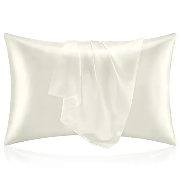 BEDELITE Satin Pillowcase for Hair and Skin, Super Soft and Cooling Similar to Silk Pillow Cases 2 Pack with Envelope Closure, Gift for Women Men(20"x30" Queen Size, Ivory)