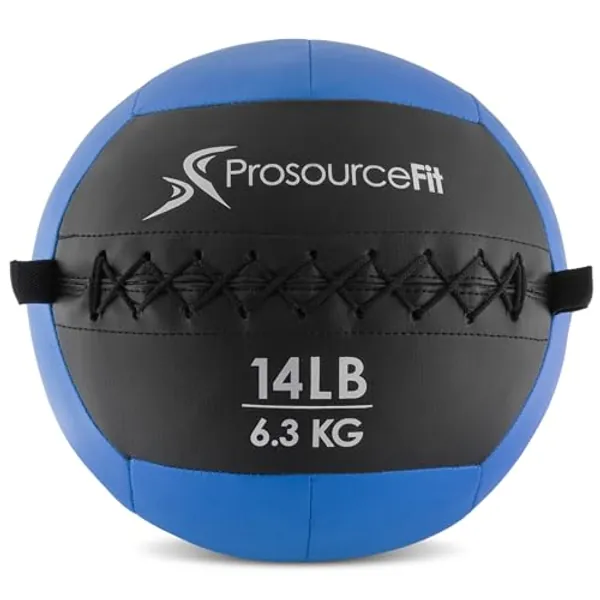 ProsourceFit Soft Medicine Balls, Wall Balls and Full Body Dynamic Exercises, Color-Coded Weights: 6, 10, 14, 20 Lb.