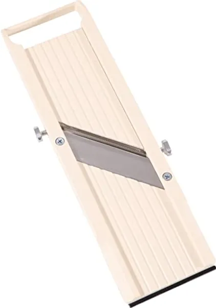 Benriner Mandoline Slicer with 4 Blades, Japanese Stainless Steel, BPA Free, 12.75 x 3.625-Inches, Beige