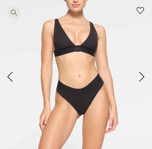 Skims cotton rib plunge set 