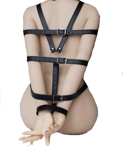 Bdsm Discipline Belt Full Body Leather Bondage Restraint Straps Hand Behind Back Bondage, Sexy Exotic Costumes