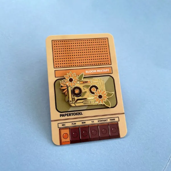 1.5 Sunflower Mixtape Enamel Pin | Etsy