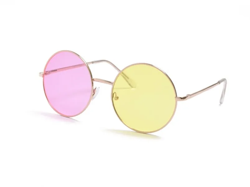 Pink and Yellow Round Circle Sunglasses Spamton | Etsy