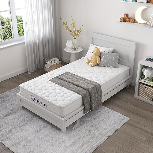 NapQueen Twin-XL Mattress, 6 Inch Elsa Innerspring Medium Feel Mattress, CertiPUR-US Certified, Twin-XL Bed Mattress in a Box, Fiberglass Free Mattress, White - 6 Inch - Twin-XL - White