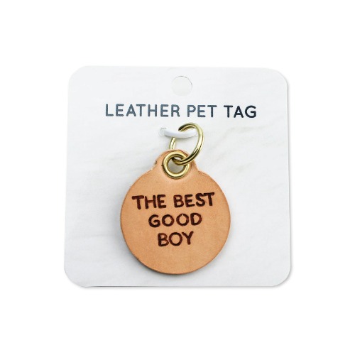 Leather Pet Collar Tag - The Best Good Boy | Default Title