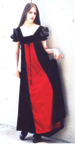 The long "Empire" dress | VTCT37F / m / blk/red