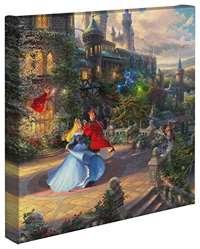 AMAZON | Thomas Kinkade Studios Sleeping Beauty Dancing in The Enchanted Light 14 x 14 Gallery Wrapped Canvas