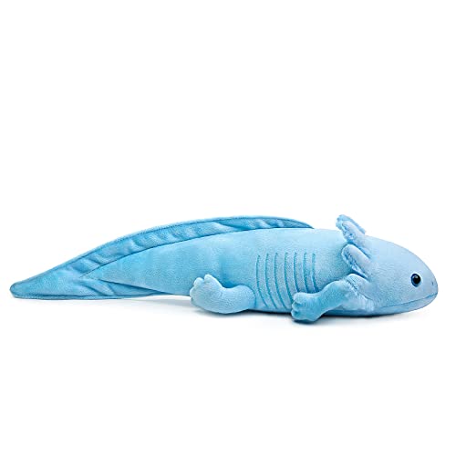 ZHONGXIN MADE Axolotl Plush - Blue Axolotl Stuffed Animal, Realistic 20" Cute Ambystoma Creepy Amphibians Plush Toys, Unique Plush Gift Collection for Kids - Blue Axolotl