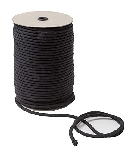 Cotton rope black – 6 mm x 100 Meter