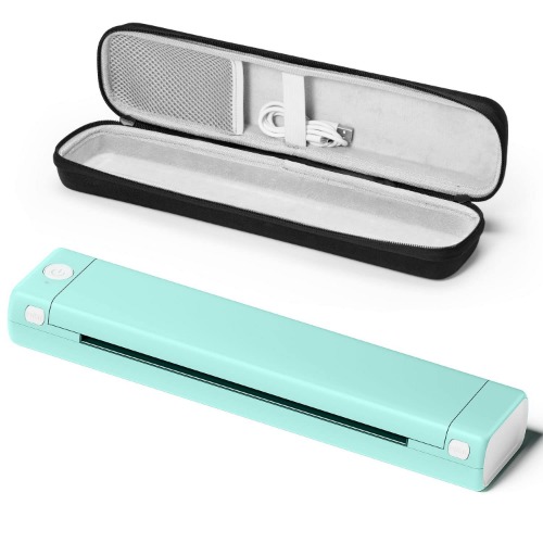 Phomemo M08F Termoskrivare - Bärbar Trådlös A4 Skrivare för Hemmabruk Och Kontor, Bluetooth Skrivare utan Skrivare Kompatibel Martphone och Bärbar Dator med 1 Förvaringsfodral - Printer with 1 Case - Grön